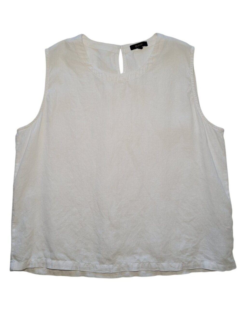 Quince Women's 100% European Linen Tank Top Flax Fiber White Large Coastal